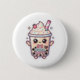 botón de pin de boba bubble tea kawaii lindo