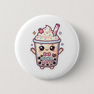 botón de pin de boba bubble tea kawaii lindo