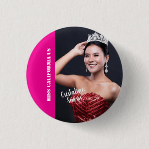 Botón de Pin de Concurso de Belleza - Texto Claro