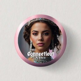 Botón de Pin de Concurso de Rosa Rosa Personalizad