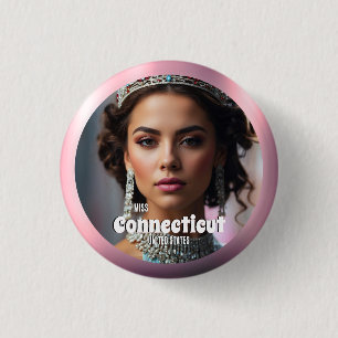 Botón de Pin de Concurso de Rosa Rosa Personalizad