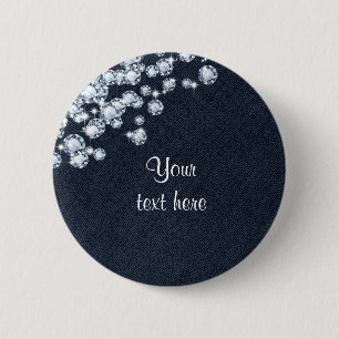 Botón de pin de cumpleaños de princesa de jeans De
