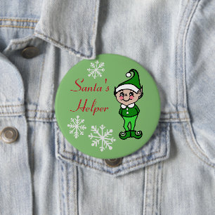 Botón de Pin de Duende Divertido de Navidad Retro