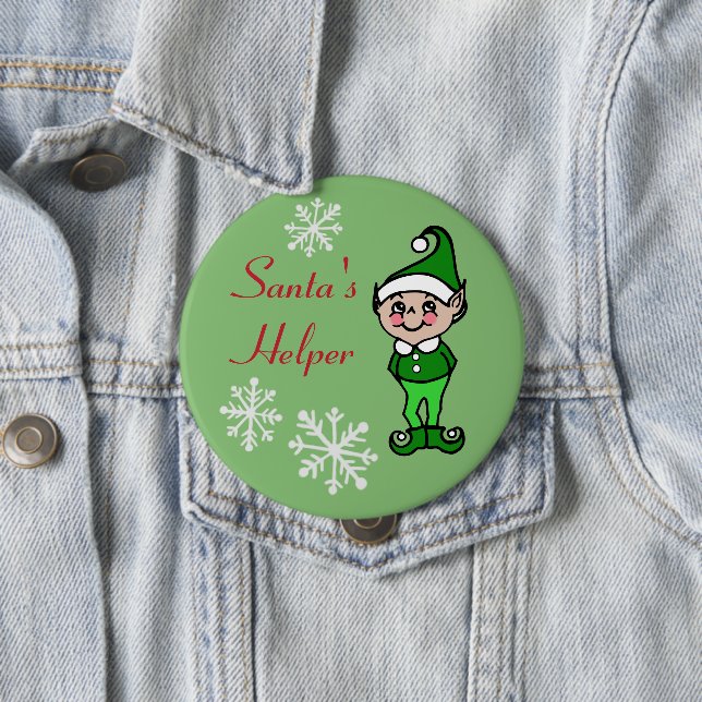 Botón de Pin de Duende Divertido de Navidad Retro (In situ)