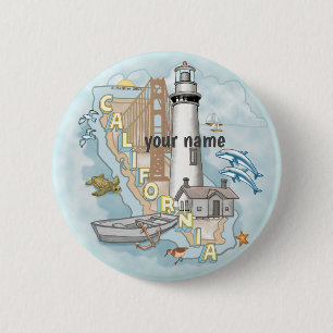 Botón de pin de faro de California