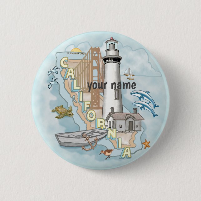 Botón de pin de faro de California  (Anverso)