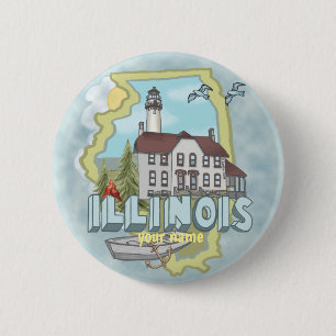 Botón de pin de Faro de Illinois