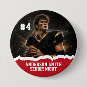 Botón de Pin de Foto Personalizada de Fútbol para