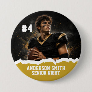 Botón de Pin de Foto Personalizada de Fútbol para