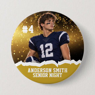 Botón de Pin de Foto Personalizada de Fútbol para