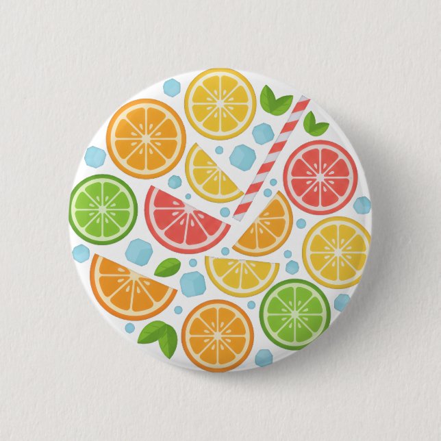 Botón de Pin de Fruta Cítrica Colorida - Limón de  (Anverso)