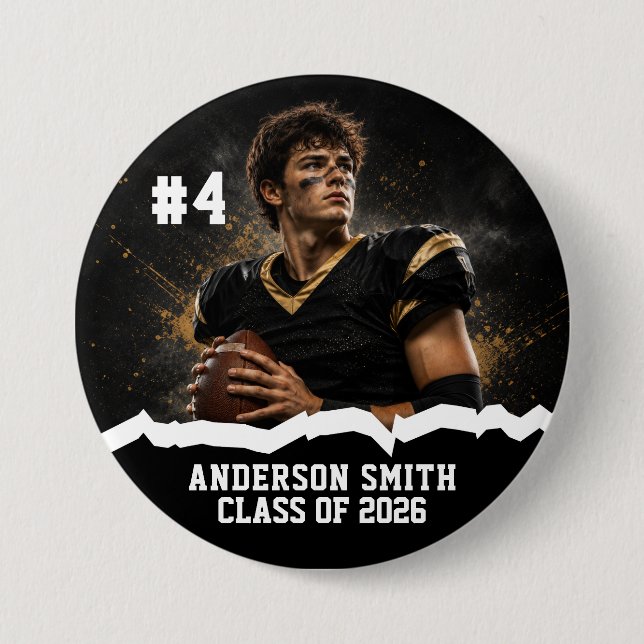 Botón de Pin de Fútbol con Foto Personalizada Clas (Anverso)