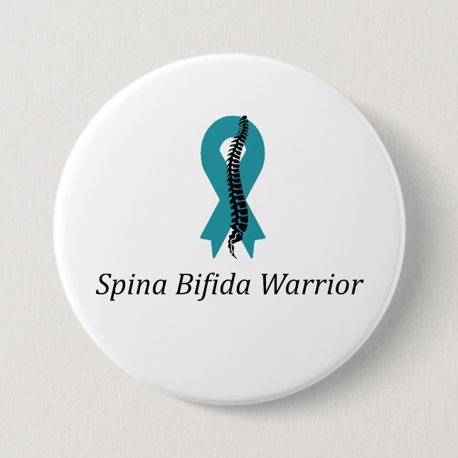 Botón De Pin De Guerrero Spina Bifida Con Cinta Ve (Anverso)