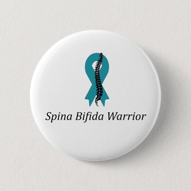 Botón De Pin De Guerrero Spina Bifida Con Cinta Ve (Anverso)
