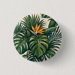 Botón de Pin de Hoja Tropical Monstera Minimalista