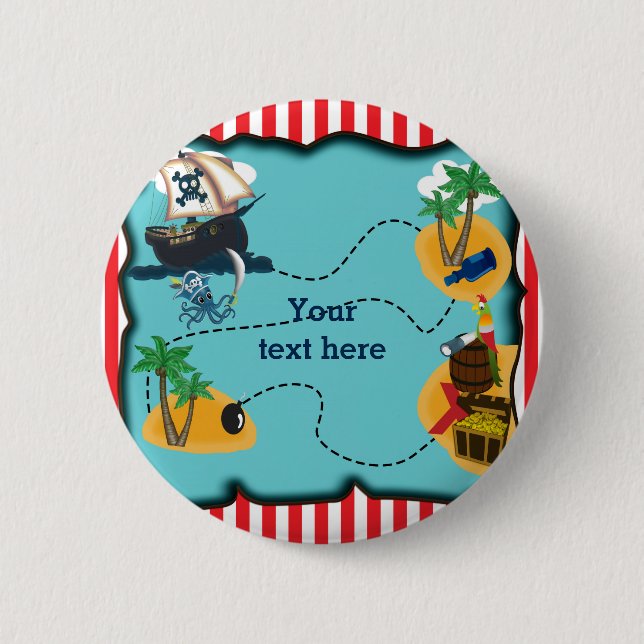 Botón de PIN de la fiesta de cumpleaños del mapa d (Anverso)