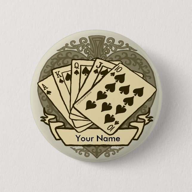 botón de pin de mano de buen póquer (Anverso)