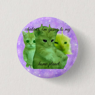 botón de pin de meme de gatito alienígena verde li