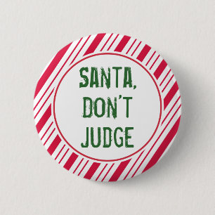 Botón de Pin de Navidad de Santa Divertido