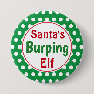 Botón de Pin de Navidad del Elfo Eructando del San