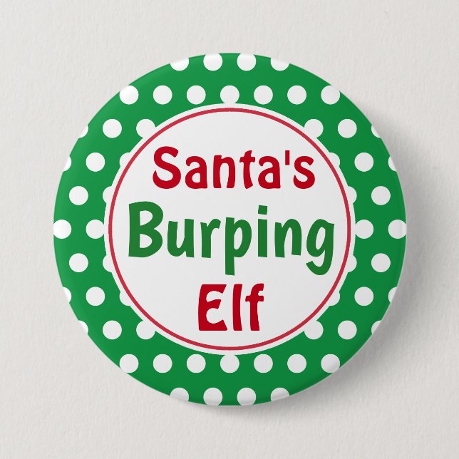 Botón de Pin de Navidad del Elfo Eructando del San (Anverso)