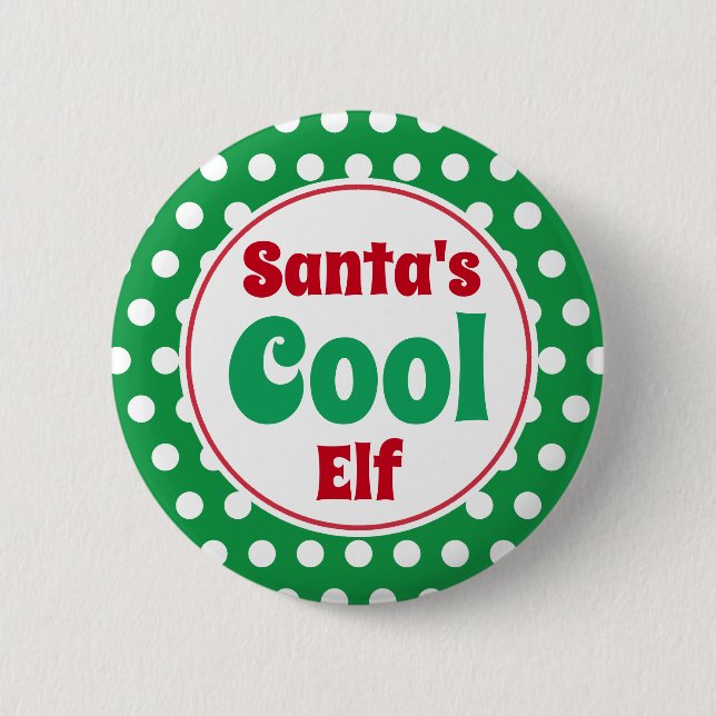 Botón de Pin de Navidad del Elfo Genial de Papá No (Anverso)