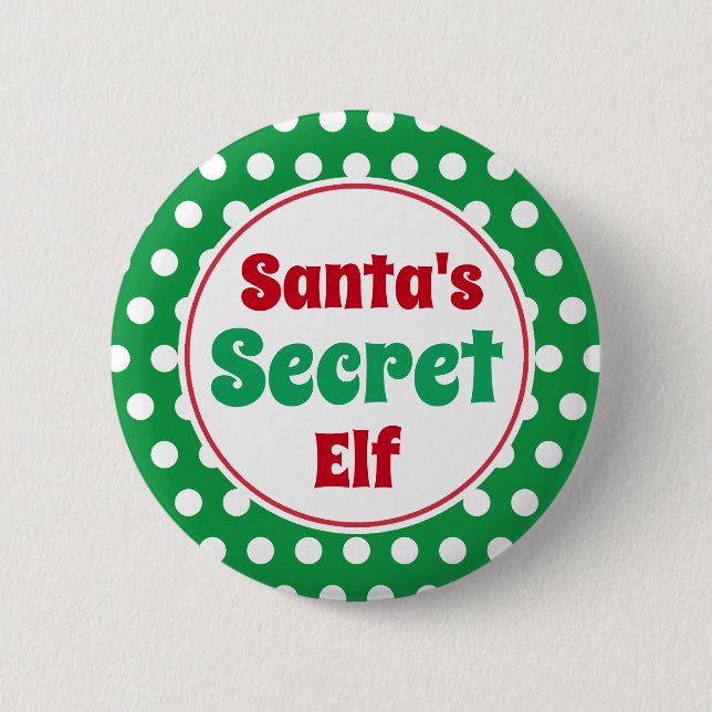 Botón de Pin de Navidad del Elfo Secreto Divertido (Anverso)