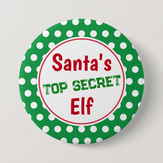 Botón de Pin de Navidad del Elfo Secreto Divertido (Anverso)