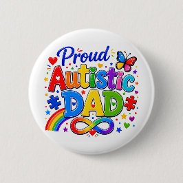 Botón de Pin de Papá Autista Orgulloso