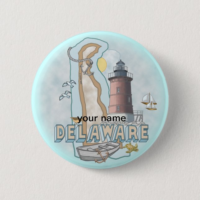 Botón de pin del faro de Delaware  (Anverso)