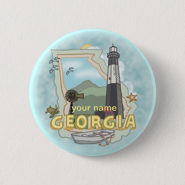 Botón de pin del faro de Georgia (Anverso)