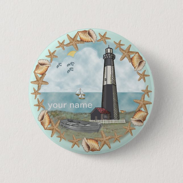Botón de pin del faro de Georgia Shells (Anverso)