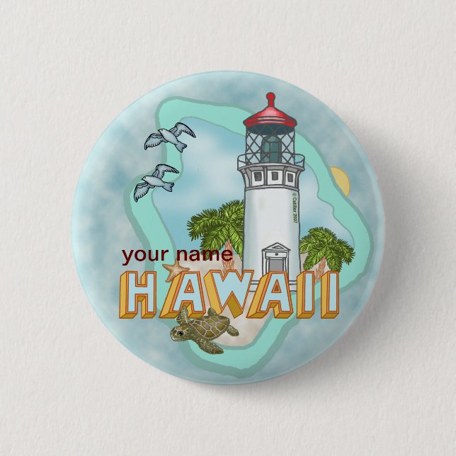 Botón de pin del faro de Hawaii (Anverso)