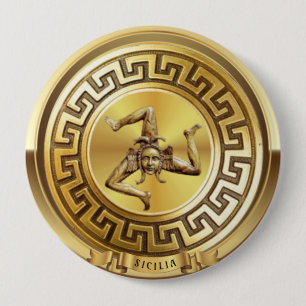 Botón de pin dorado de Sicilia