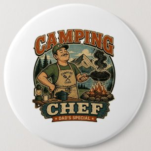 Botón de Pin Especial de Papás Chef de Camping Div