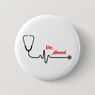Botón de pin estetoscopio de médico personalizado