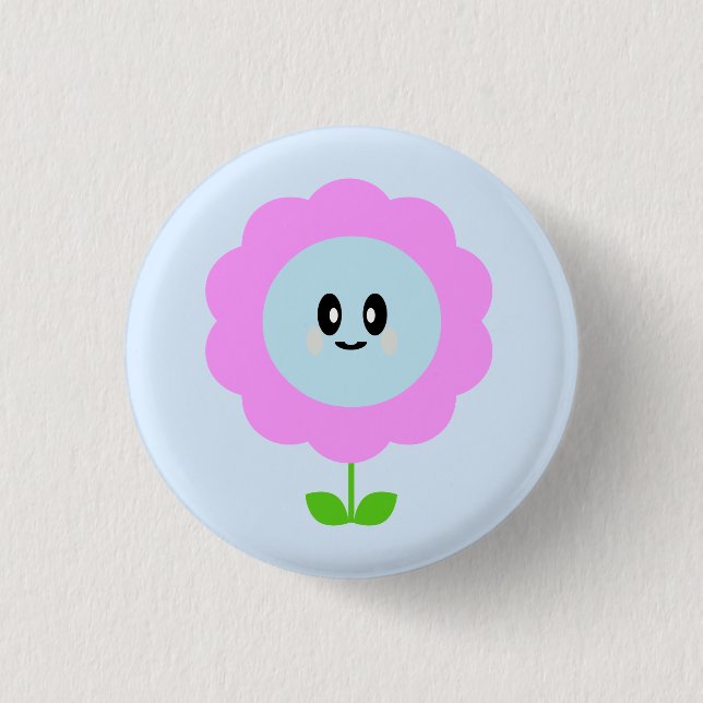 BOTÓN DE PIN FLOR KAWAII LINDO (Anverso)