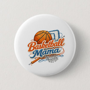 Botón de Pin Mama de Baloncesto