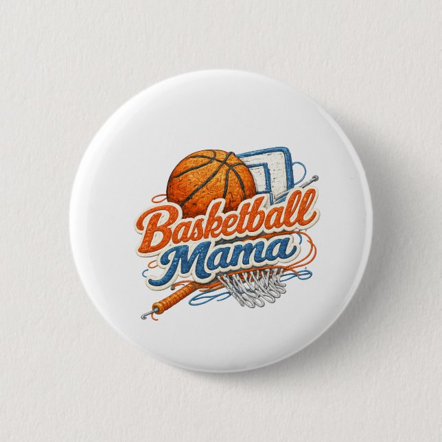 Botón de Pin Mama de Baloncesto (Anverso)