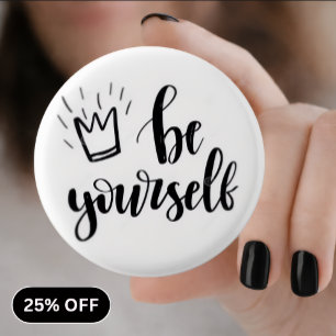 Botón de Pin Motivacional Sé Tú Mismo