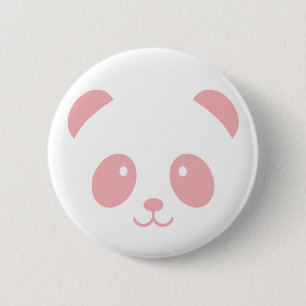 Botón de pin panda rosado y suave