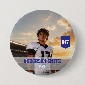 Botón de Pin Personalizado de Fútbol con Foto de M