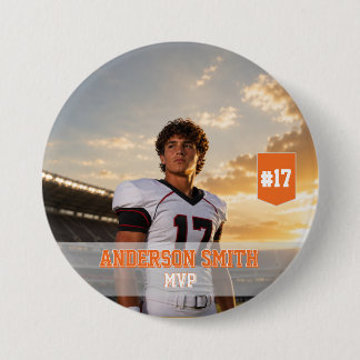 Botón de Pin Personalizado de Fútbol con Foto de M