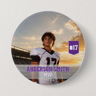 Botón de Pin Personalizado de Fútbol con Foto de M