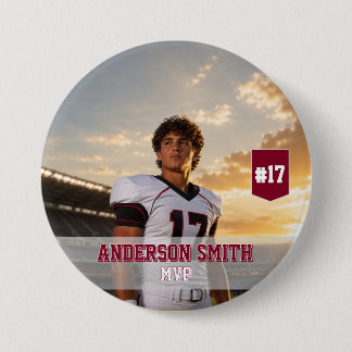 Botón de Pin Personalizado de Fútbol con Foto de M