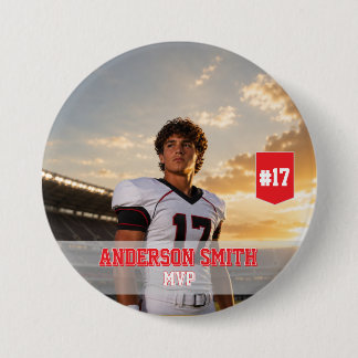 Botón de Pin Personalizado de Fútbol con Foto de M