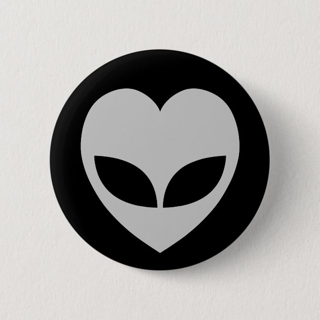 botón de pinback de Alien Love Heart (Anverso)