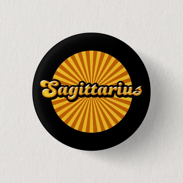 Botón de pinback de retro zodiaco sagittarius (Anverso)