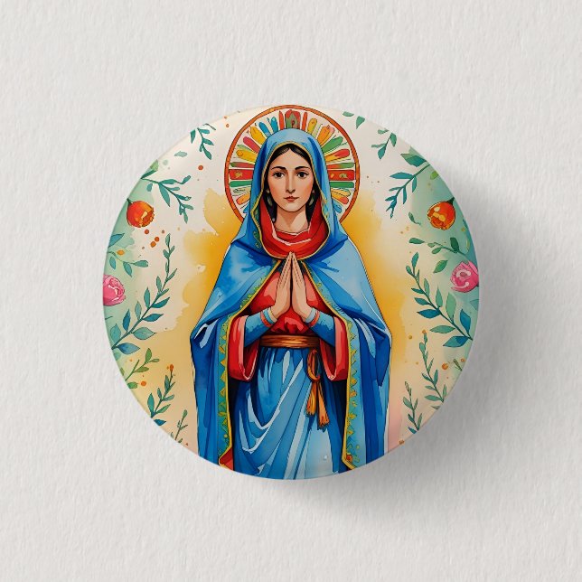 botón de pinza de Santa María del personalizado (Anverso)