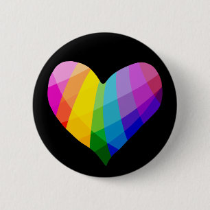 Botón de pinza del corazón del arco iris